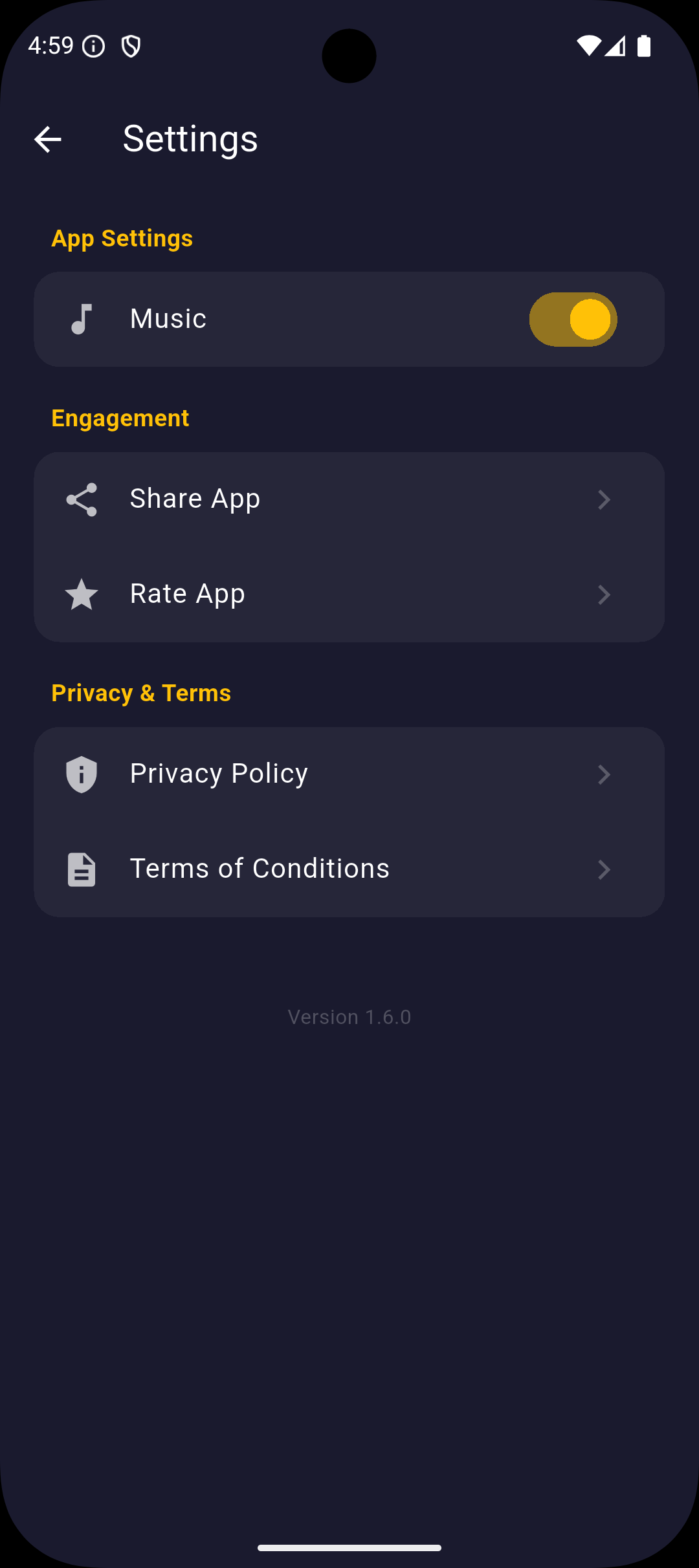 Settings Screen